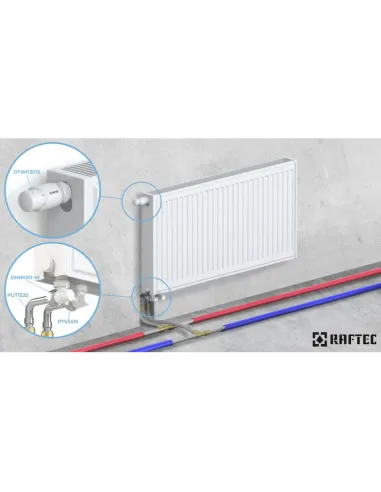 Комплект термостатический для радиатора Raftec WHITE 1/2 дюйма, угловой