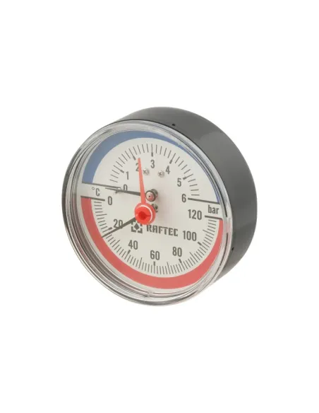 Термоманометр Raftec 80 мм, 1/2 дюйми, заднє підключення