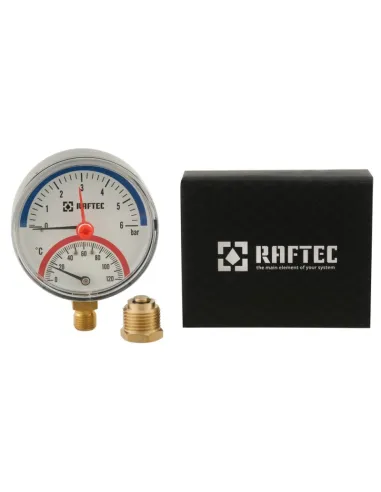 Термоманометр Raftec 80 мм, 1/2 дюйма, нижнее подключение
