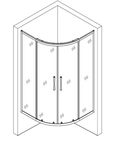 Душевая кабина без поддона Bravo WKRA H90GB, полукруглая