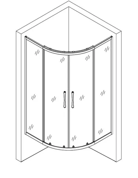 Душевая кабина без поддона Bravo WKRA N90FS, полукруглая