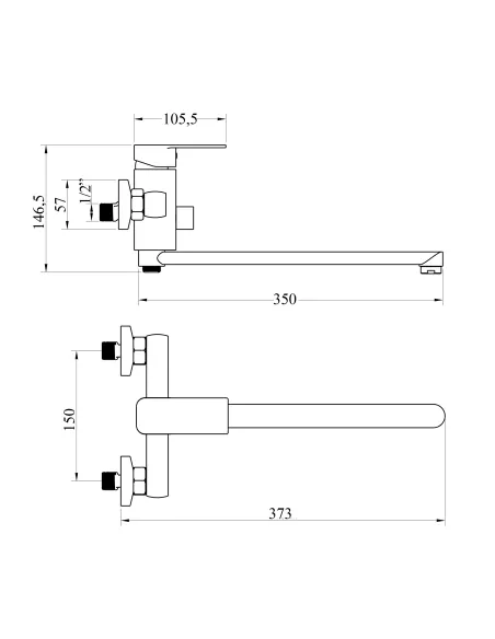 Смеситель для ванны Domino Malta DMS-208 с душевым набором, хром
