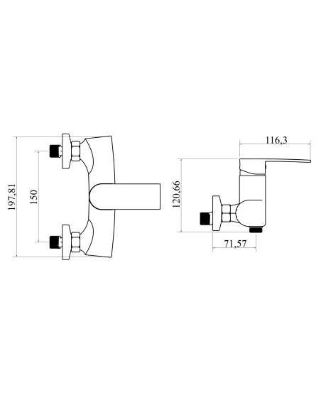 Змішувач для душу Domino Rondo DND-105, без виливу