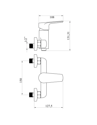 Змішувач для душу Domino Vito DVO-105, без виливу