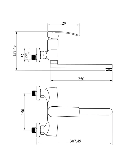 Смеситель для кухни Domino Rondo DND-104 настенный