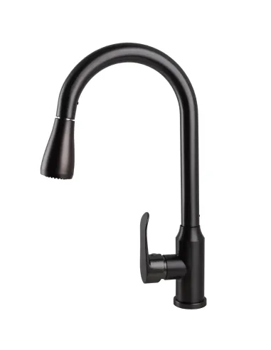 Смеситель для кухни Ecomix Stella STL-2031-GP нержавеющая сталь, с душевой насадкой