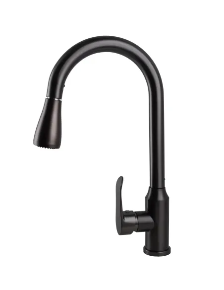 Смеситель для кухни Ecomix Stella STL-2031-GP нержавеющая сталь, с душевой насадкой