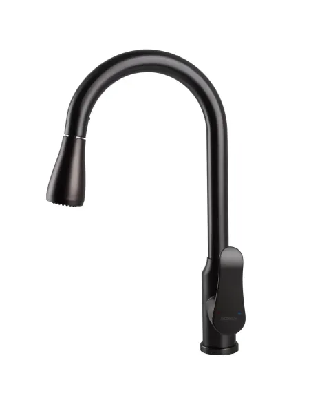 Змішувач для кухні Ecomix Stella STL-2031-GP нержавіюча сталь, з душовою насадкою