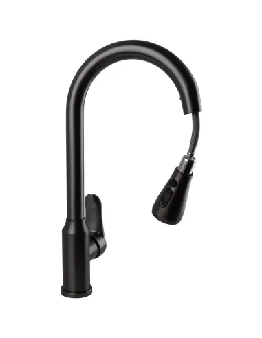 Змішувач для кухні Ecomix Stella STL-2031-GP нержавіюча сталь, з душовою насадкою