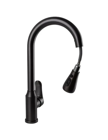 Змішувач для кухні Ecomix Stella STL-2031-GP нержавіюча сталь, з душовою насадкою