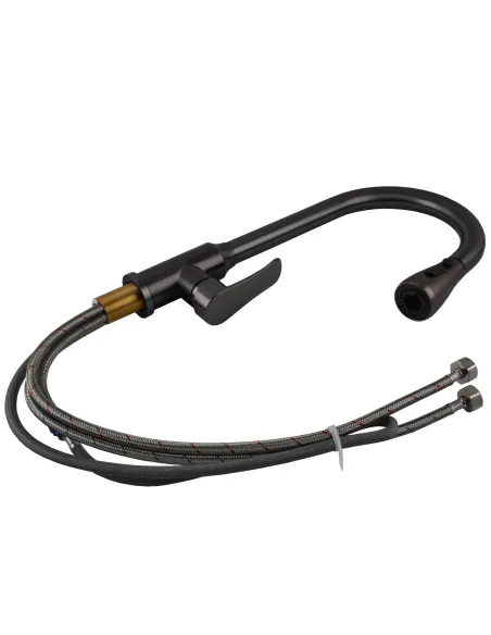 Смеситель для кухни Ecomix Stella STL-2031-GP нержавеющая сталь, с душевой насадкой