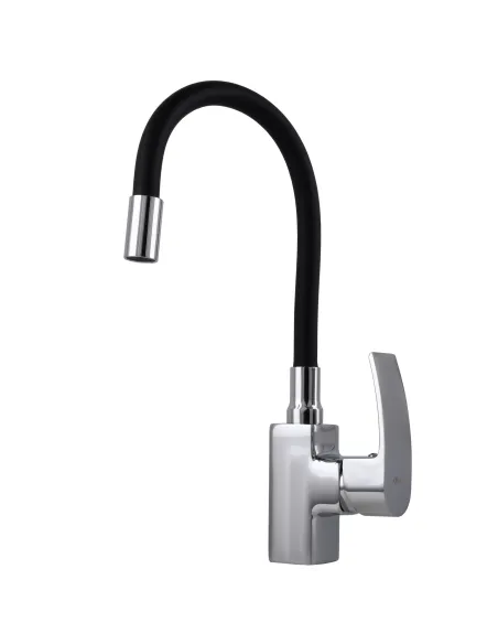 Смеситель для кухни с гибким изливом Domino Rondo DND-203SR-SB черный