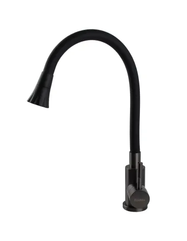 Смеситель для кухни с гибким изливом Ecomix Stella STE-203SA-GP-B01 нержавеющая сталь, с душевой насадкой