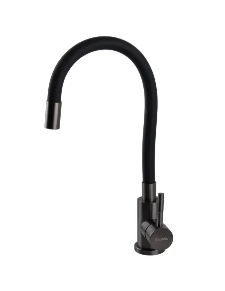 Смеситель для кухни с гибким изливом Ecomix Stella STE-203SB-GP нержавеющая сталь