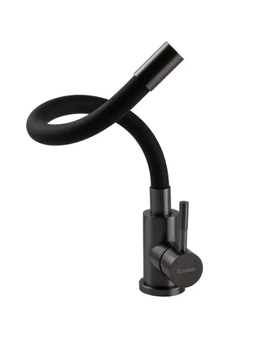 Смеситель для кухни с гибким изливом Ecomix Stella STE-203SB-GP нержавеющая сталь