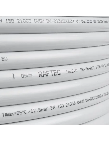 Труба для теплого пола Raftec White PEX-B/AL/PEX-B 16 х 2 мм, бухта 240 метров