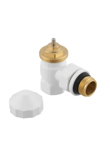 Клапан запірний для радіатора Raftec WHITE DKPT11-W кутовий, 1/2х1/2 дюйми