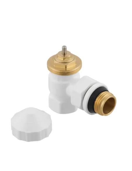 Клапан запорный для радиатора Raftec WHITE DKPT11-W угловой, 1/2х1/2 дюйма