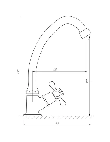 Монокран для умивальника Globus Lux GLHI-1051-BR, хром