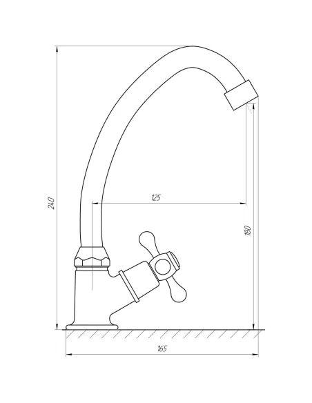 Монокран для умывальника Globus Lux GLHI-1051-BR, хром