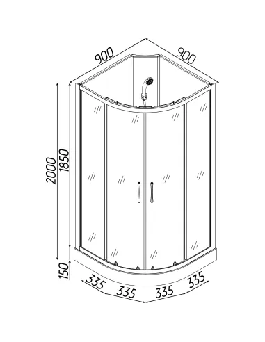 Гідробокс Bravo Dabie L90MMS, напівкруглий