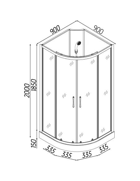 Гидробокс Bravo Dabie L90MMS, полукруглый