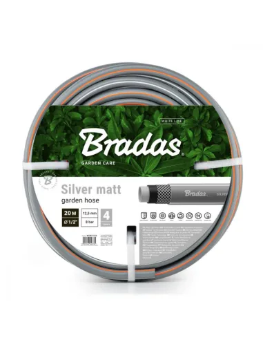 Шланг для полива Bradas Silver Matt 1/2 дюйма, 20 метров, армированный