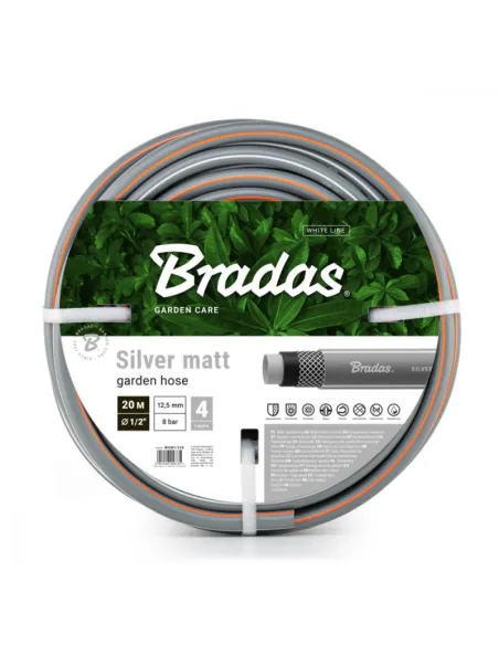 Шланг для поливу Bradas Silver Matt 1/2 дюйми, 20 метрів, армований