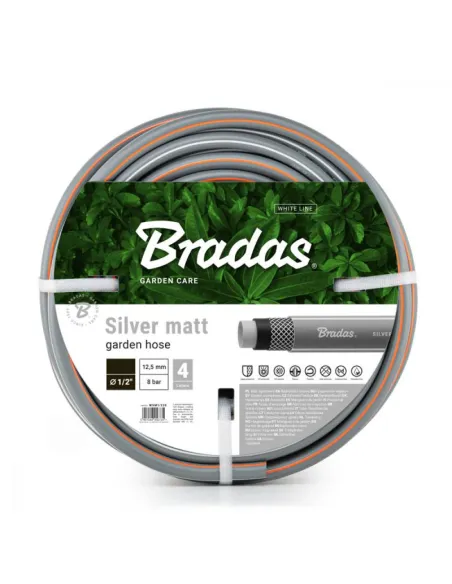 Шланг для полива Bradas Silver Matt 1/2 дюйма, 30 метров, армированный