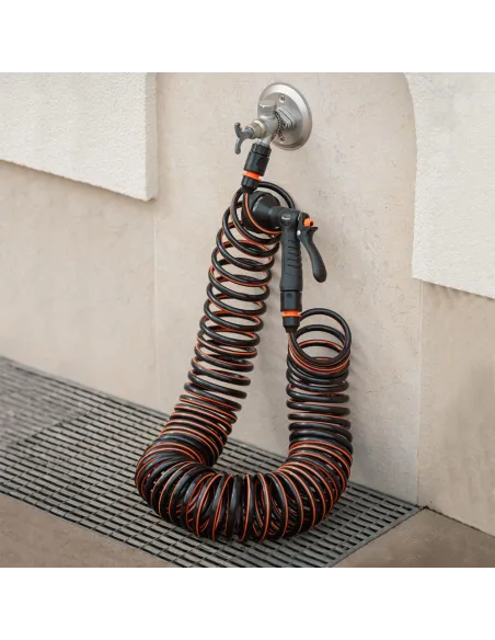 Растягивающийся спиральный шланг для полива Bradas Spirng Flex 10 метров, комплект