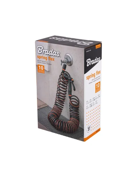 Растягивающийся спиральный шланг для полива Bradas Spirng Flex 15 метров, комплект