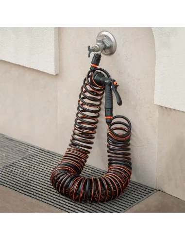 Растягивающийся спиральный шланг для полива Bradas Spirng Flex 15 метров, комплект