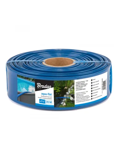 Шланг плоский Bradas Aqua-Flat, PE/EVA 1 1/2 дюйма, 20 метров, хомут в комлекте