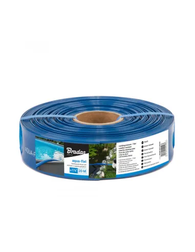 Шланг плоский Bradas Aqua-Flat, PE/EVA 1 1/4 дюйма, 20 метрів, хомут у комплекті