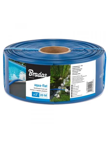 Шланг плоский Bradas Aqua-Flat, PE/EVA 2 дюйми, 30 метрів, хомут в комплекті