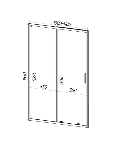 Двері для душової кабіни Bravo Parseta 110TB, 6 мм