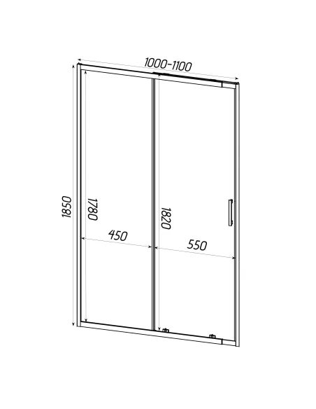 Двері для душової кабіни Bravo Parseta 110TB, 6 мм