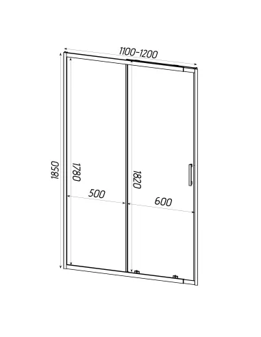 Дверь для душевой кабины Bravo Parseta 120TB, 6 мм