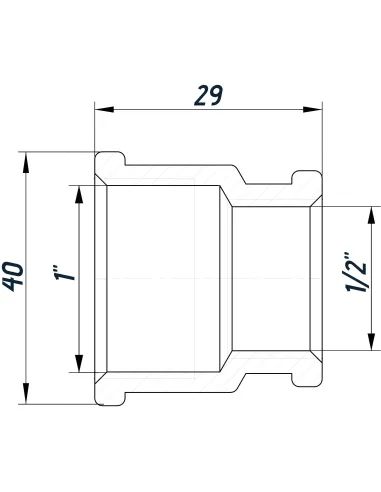 Муфта редукционная Optimum NM531L ВВ 1 х 1/2 дюйма никелированная