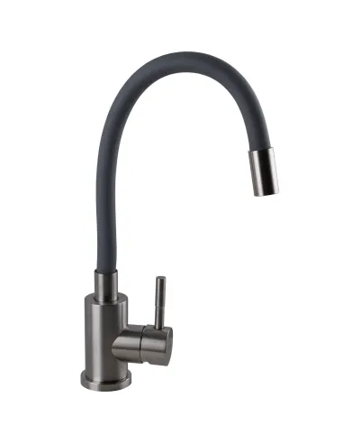 Змішувач для кухні з гнучким виливом Ecomix Alpen AISI-203SG нержавіюча сталь