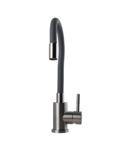 Змішувач для кухні з гнучким виливом Ecomix Alpen AISI-203SG нержавіюча сталь