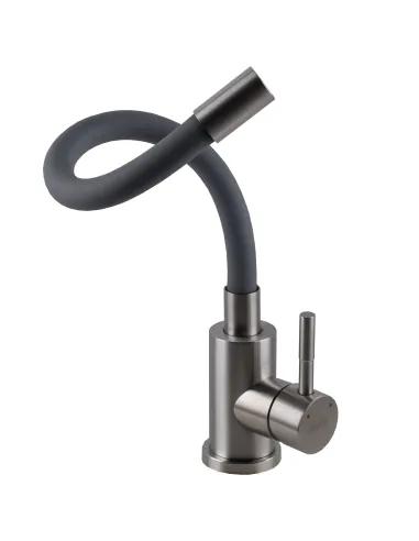 Змішувач для кухні з гнучким виливом Ecomix Alpen AISI-203SG нержавіюча сталь