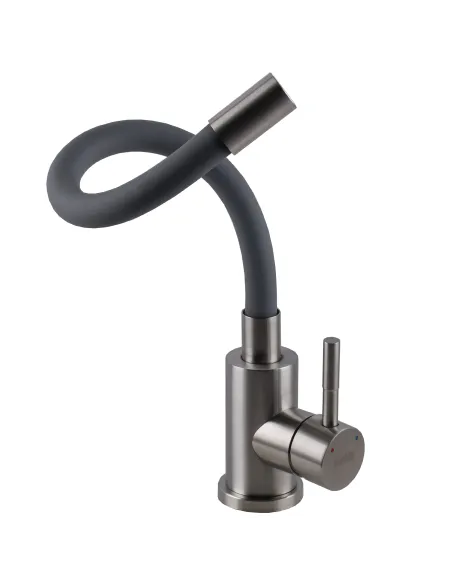 Змішувач для кухні з гнучким виливом Ecomix Alpen AISI-203SG нержавіюча сталь