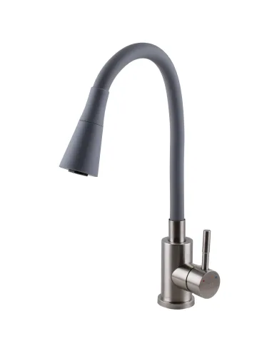 Смеситель для кухни с гибким изливом Globus Lux Alpen SBT1-203SAK-G03 нержавеющая сталь