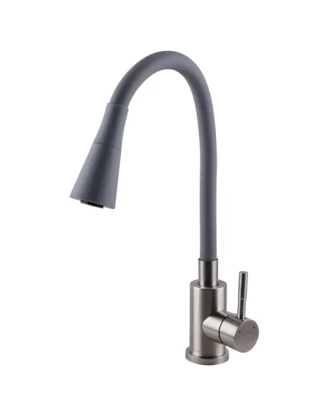 Смеситель для кухни с гибким изливом Globus Lux Alpen SBT1-203SAK-G03 нержавеющая сталь