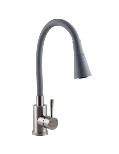 Смеситель для кухни с гибким изливом Globus Lux Alpen SBT1-203SAK-G03 нержавеющая сталь