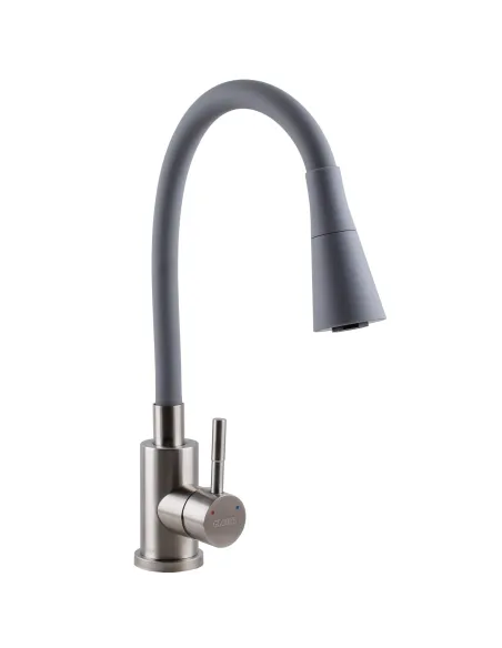 Смеситель для кухни с гибким изливом Globus Lux Alpen SBT1-203SAK-G03 нержавеющая сталь