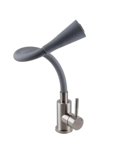 Смеситель для кухни с гибким изливом Globus Lux Alpen SBT1-203SAK-G03 нержавеющая сталь