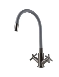 Смеситель для кухни с гибким изливом Globus Lux Dukat SD4-203SG нержавеющая сталь