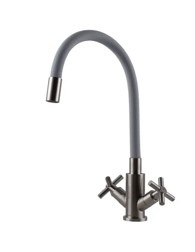 Смеситель для кухни с гибким изливом Globus Lux Dukat SD4-203SG нержавеющая сталь